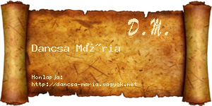 Dancsa Mária névjegykártya
