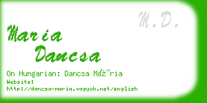maria dancsa business card